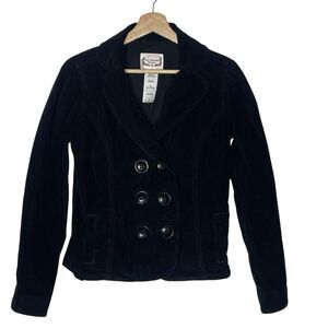 Levi Strauss Signature Corduroy Jacket Womens Medium Black Short Big Button Up